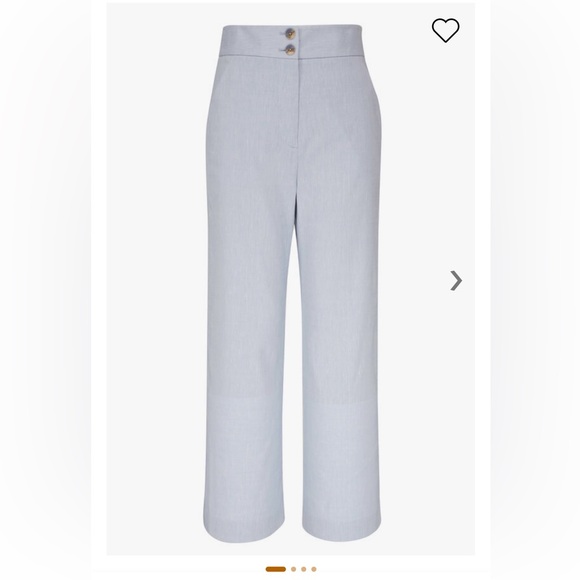 Veronica Beard Jeanne Light Blue Linen Blend Crop Wide Leg Pants 6 nautical crop - Picture 4 of 15